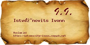 Istvánovits Ivonn névjegykártya